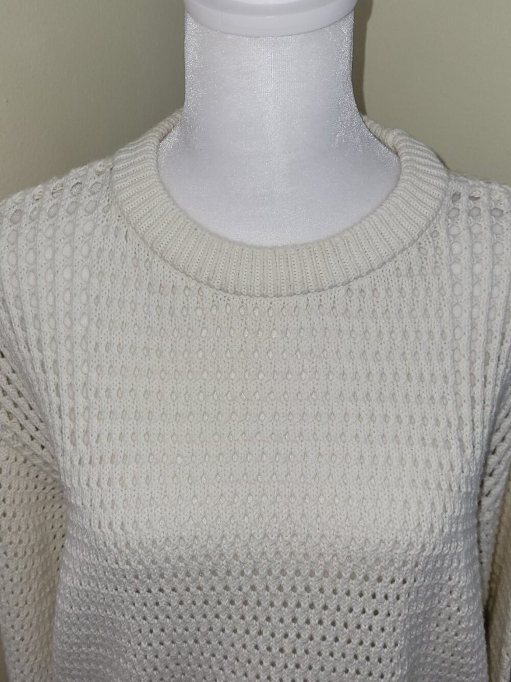 Sweaty Betty Tides High Open Weave Sweater Ivory White Women's Size 0 - Picture 3 of 13